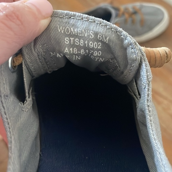 Sperry Women’s Size 6 Crest Vibe Canvas Ankle Boat Shoes Gray Preppy Coastal - Picture 6 of 9